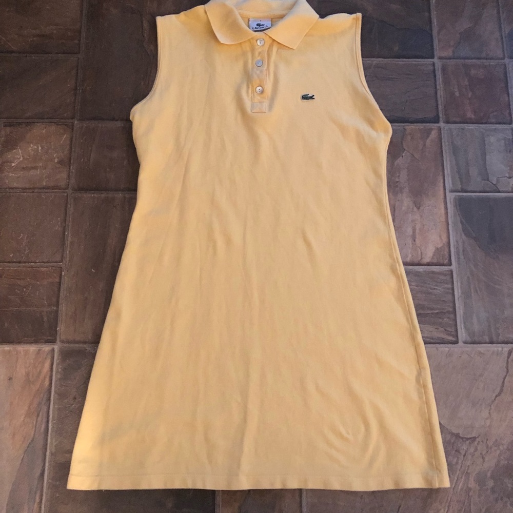 Lacoste Shift Dress Mini Sleeveless Collared